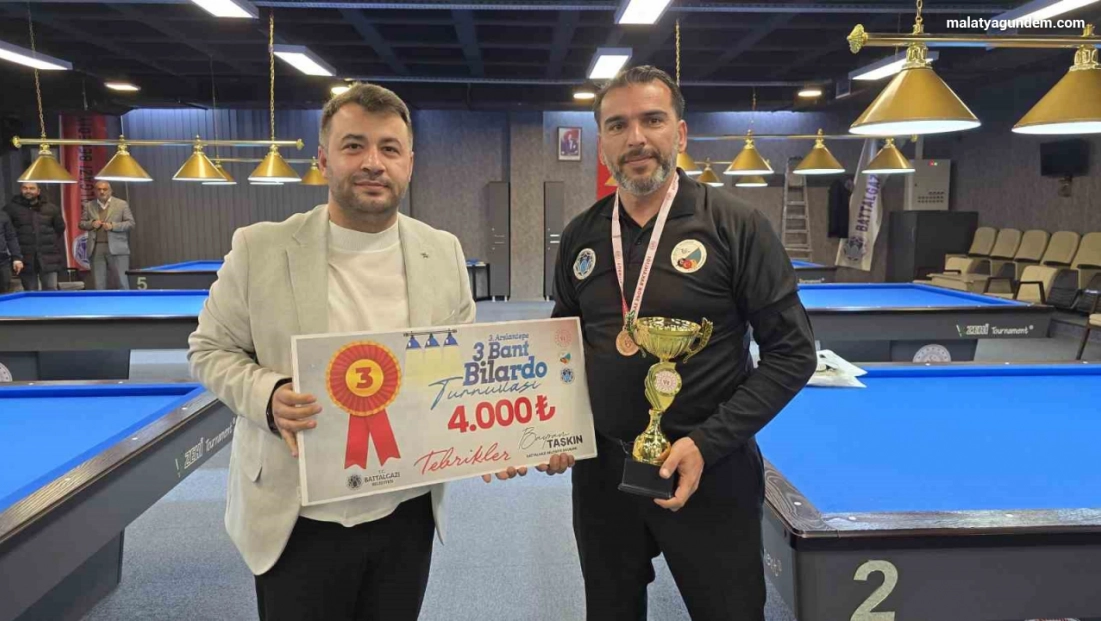 Battalgazi'de 3 Bant Bilardo Turnuvası sona erdi