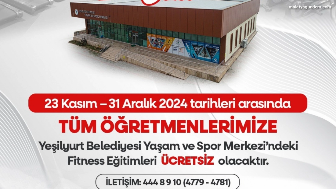 Yeşilyurt Belediyesi'nden tüm öğretmenlere ücretsiz fitness eğitimi