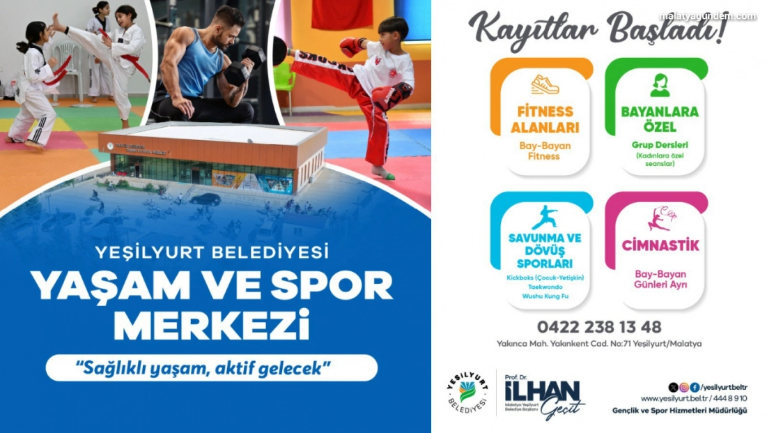 Yeşilyurt Belediyesi Yaşam ve Spor Merkezi'nde kayıtlar başladı