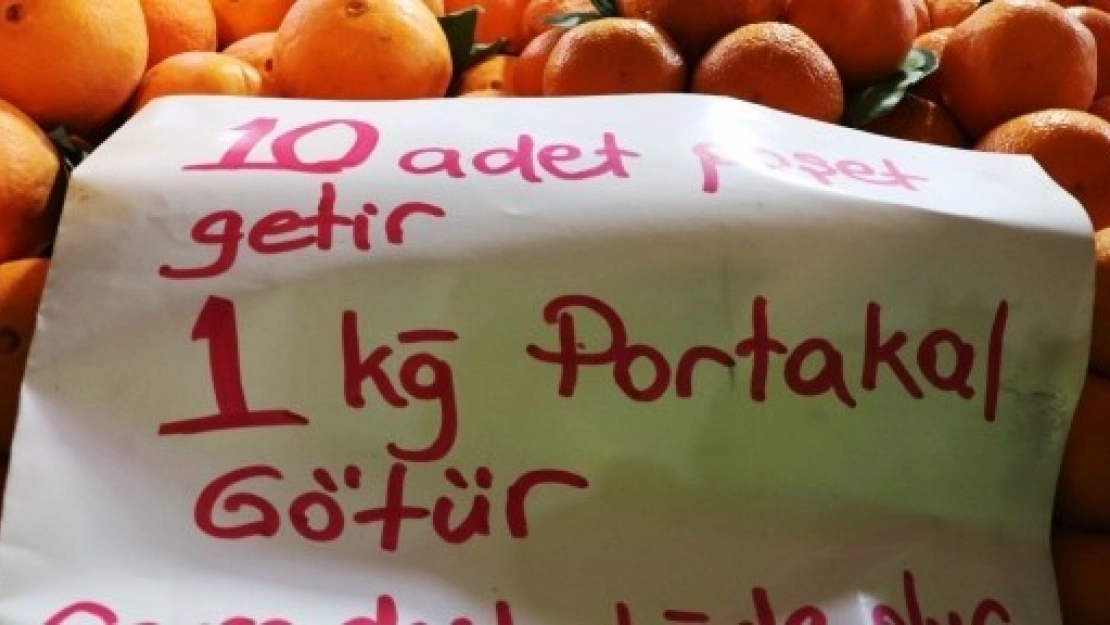 10 poşet Getirene 1 Kilo Portakal Bedava
