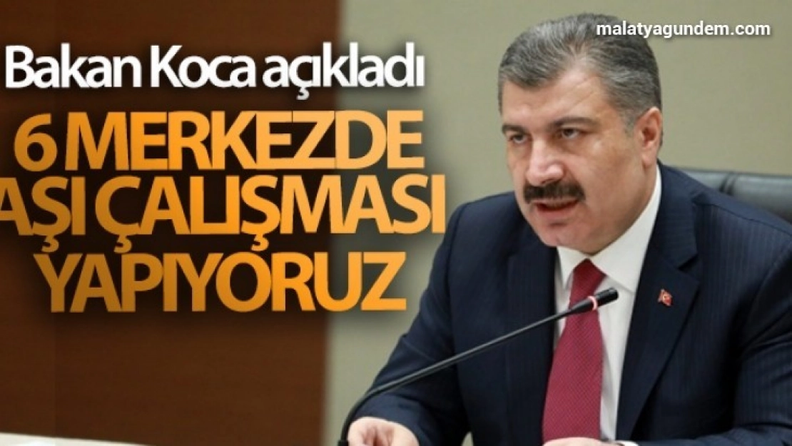 6 merkezde Covid-19 aşı çalışması yapıyoruz