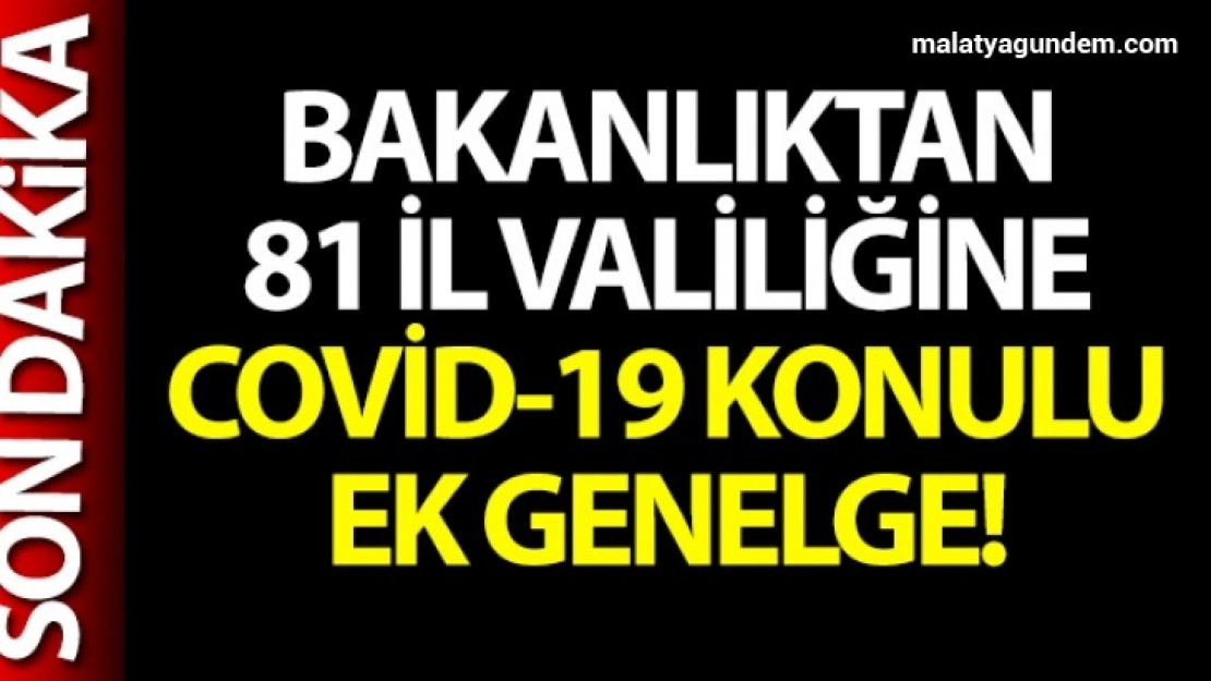 81 İl Valiliğine 'Covid-19 Tedbirleri' konulu ek genelge!