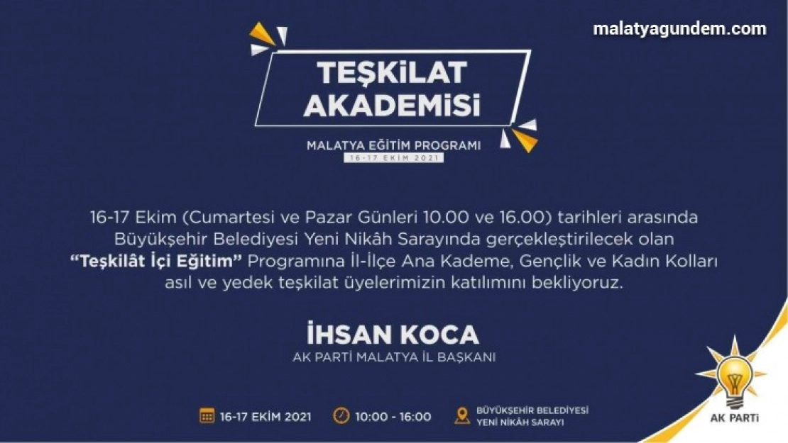 AK Parti Malatya'da 'Teşkilât İçi Eğitim'