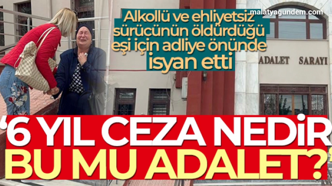 Alkollü ve ehliyetsiz sürücünün öldürdüğü eşi için adliye önünde adalet istedi