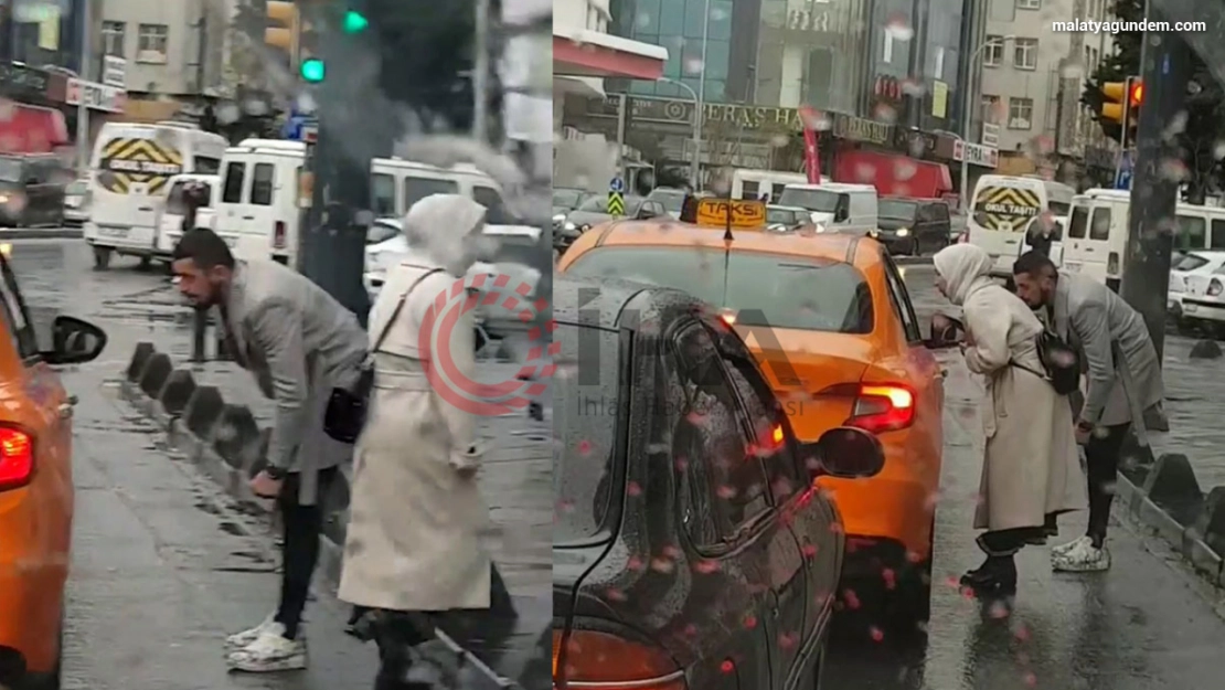 Bağcılar'da müşteri seçen taksici böyle görüntülendi