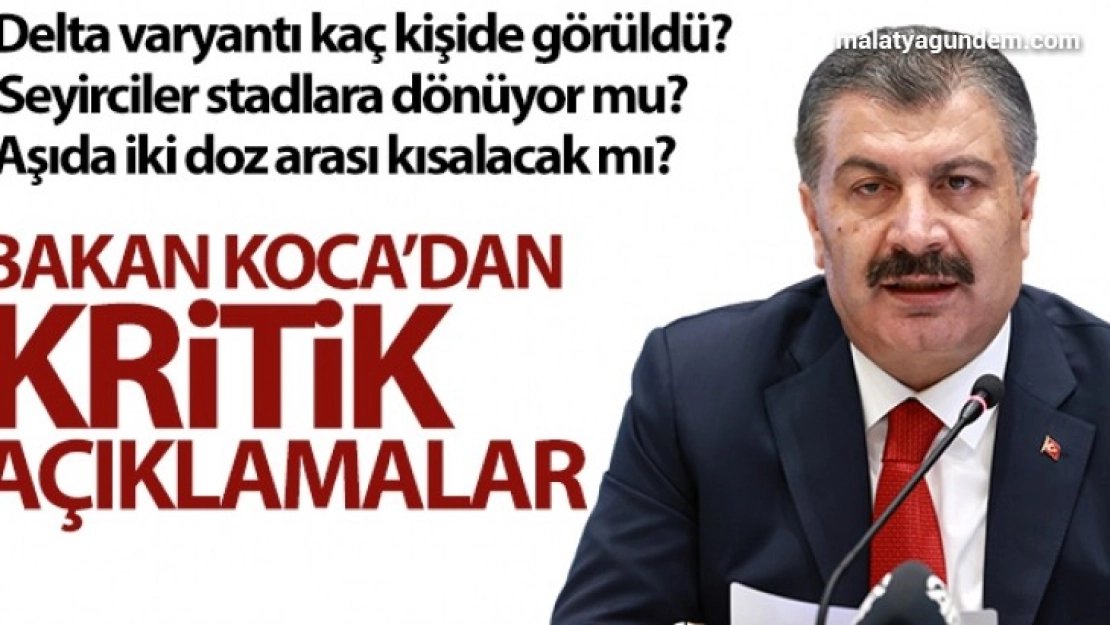 Bakan Koca'dan önemli delta varyantı açıklamaları
