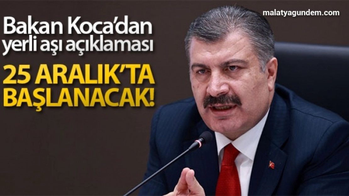 Bakan Koca'dan yerli aşı açıklaması