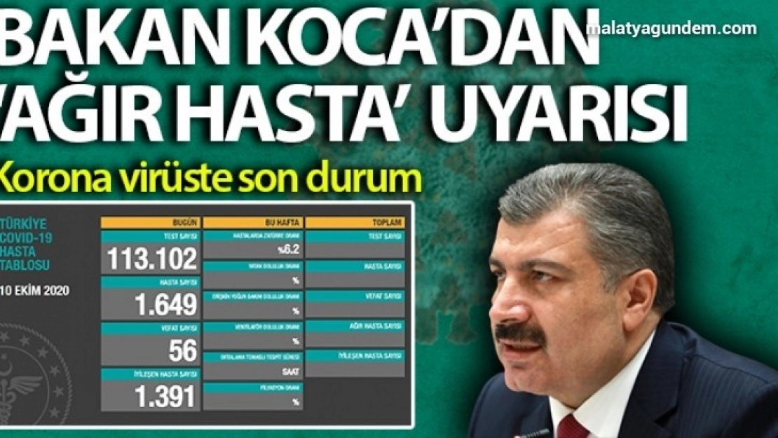 Bakan Koca Korona virüste son durumu paylaştı