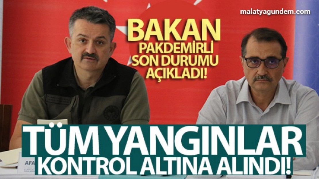 Bakan Pakdemirli: 'Tüm yangınlar kontrol altına alındı'