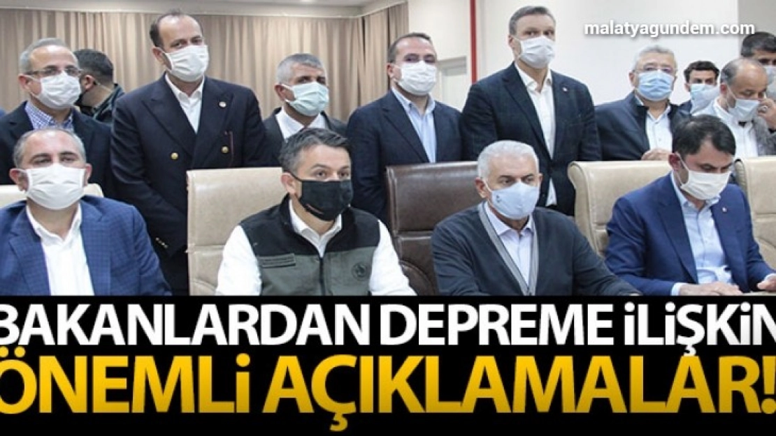 Bakanlardan deprem açıklaması