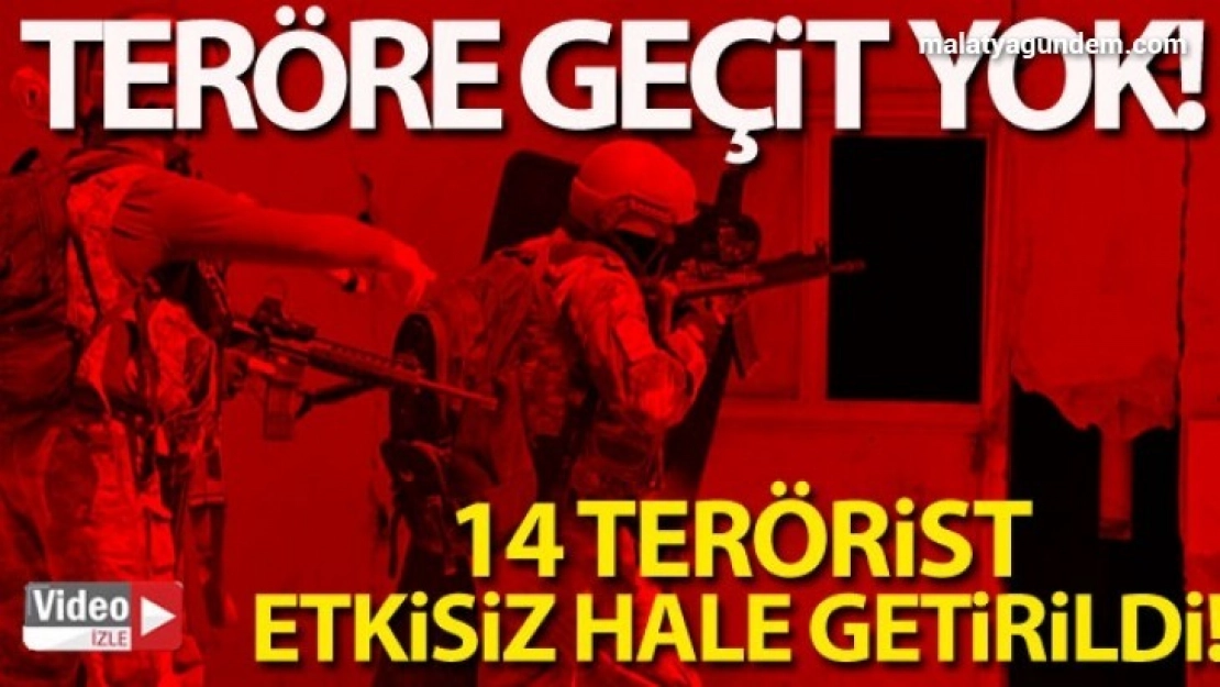 Barış Pınarı ve Fırat Kalkanı bölgelerinde 14 terörist etkisiz hale getirildi