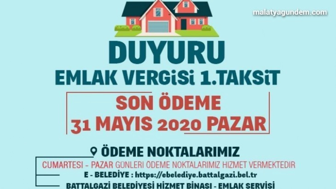 Battalgazi Belediyesi'nde vezneler hafta sonu açık olacak