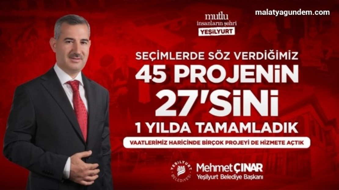 Çınar 45 projeden 27'sini bir yılda yaptıklarını bildirdi