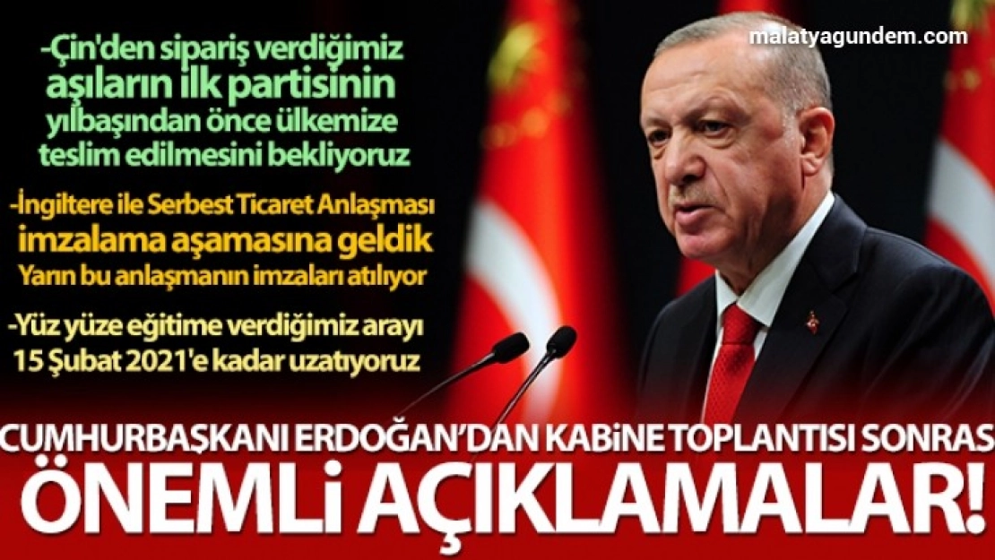 Cumhurbaşkanı Erdoğan'dan önemli açıklamalar!