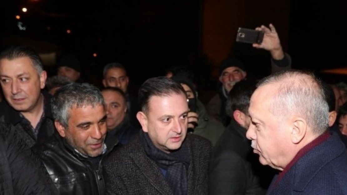 Erdoğan, inceleme yaparken bir deprem daha oldu