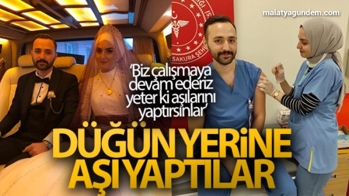 Düğün yerine aşı yaptılar