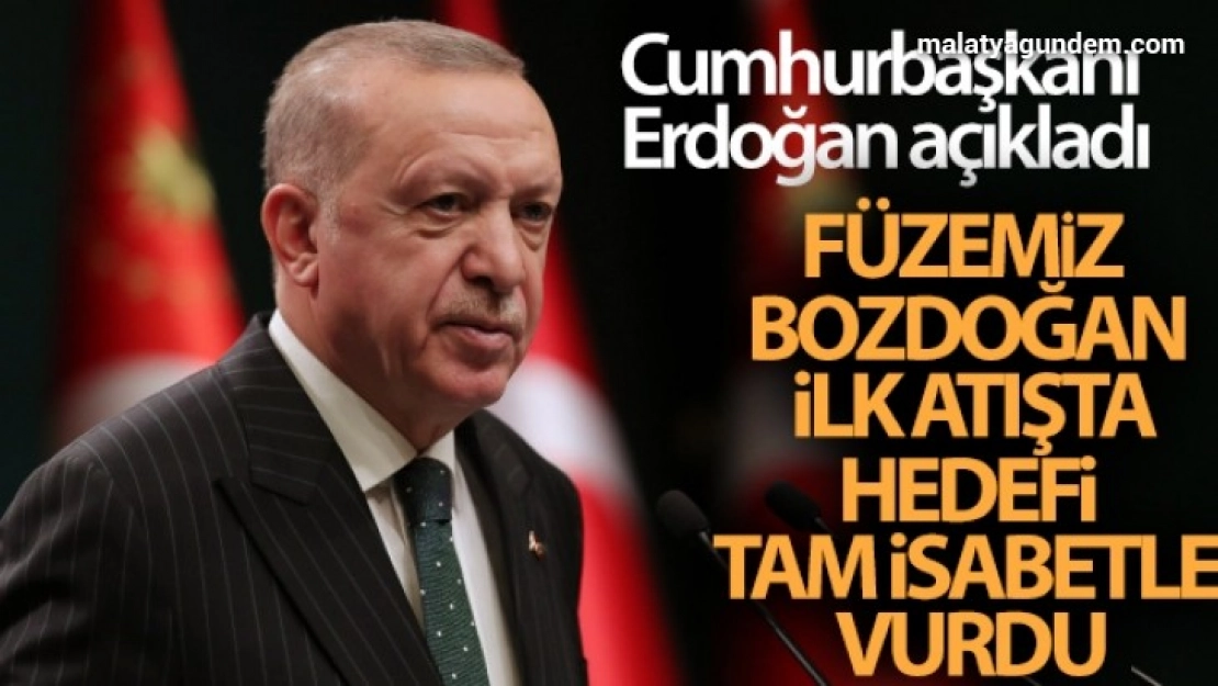 Füzemiz BOZDOĞAN, ilk atışta hedefi tam isabetle vurdu