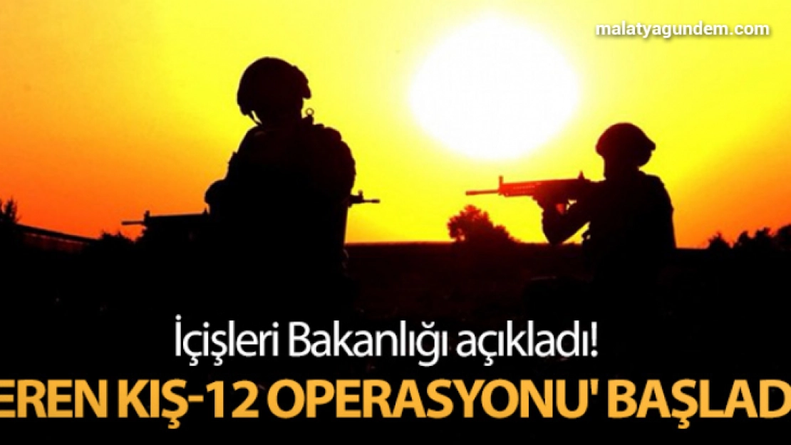 İçişleri Bakanlığı açıkladı! 'Eren Kış-12 Operasyonu' başladı