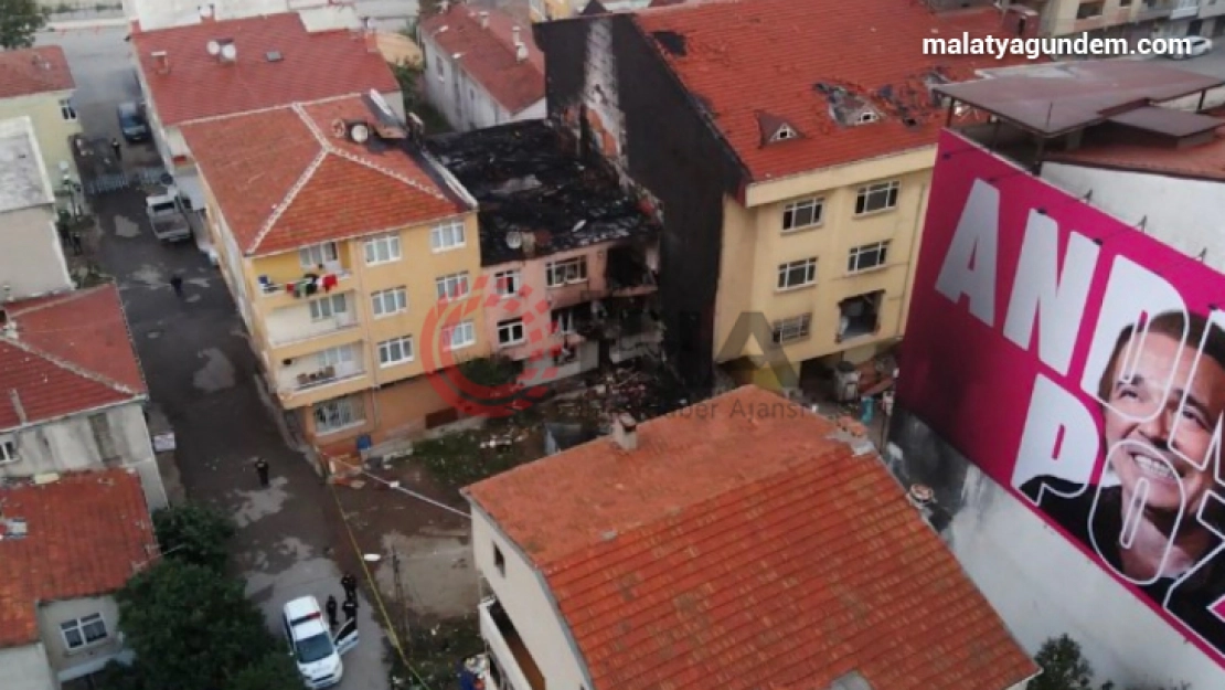 Kadıköy'de patlama yaşanan binanın son hali havadan görüntülendi