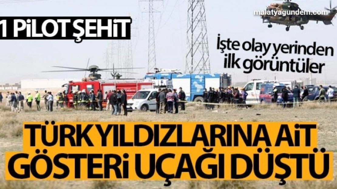Konya'da askeri gösteri uçağı düştü