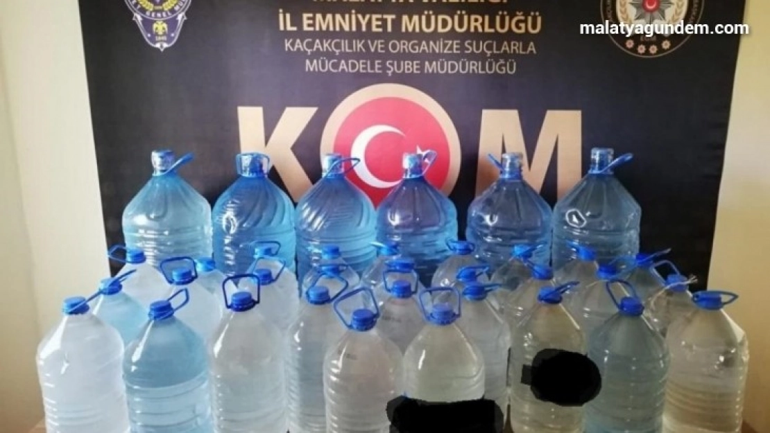 Malatya'da 269 litre sahte içki ele geçirildi