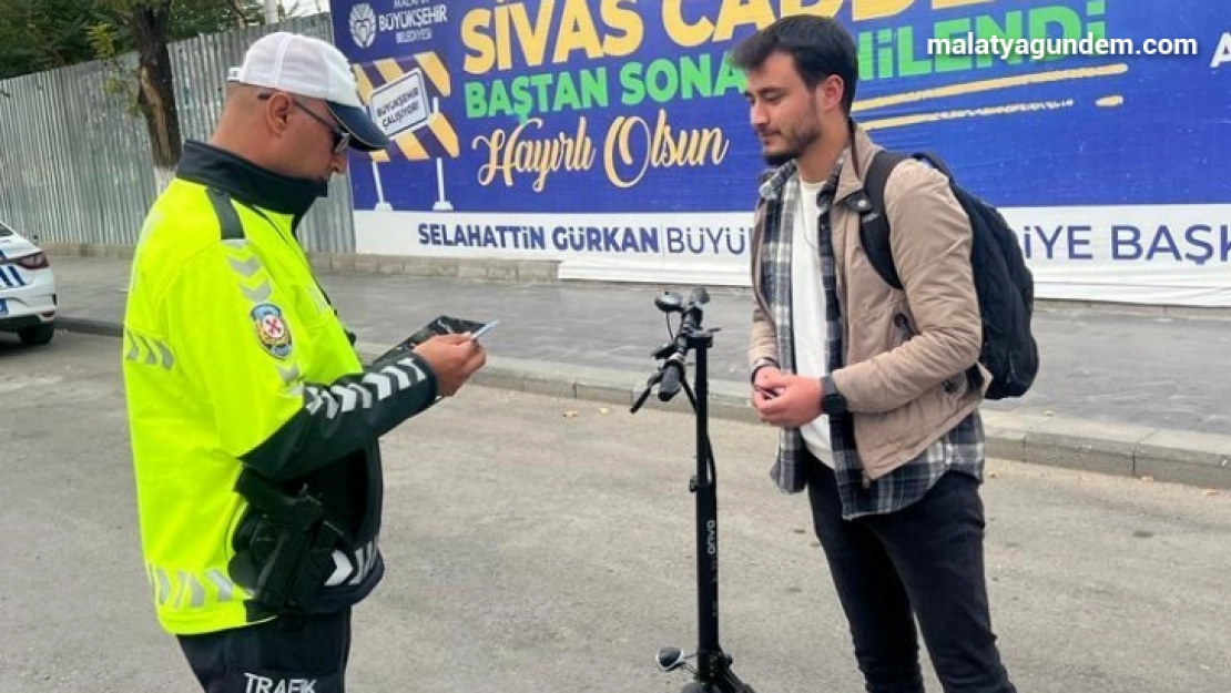 Malatya'da elektrikli scooter denetimi