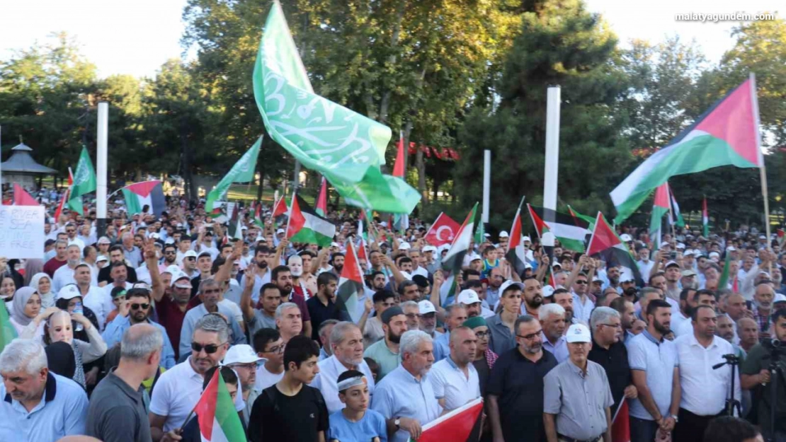 Malatya'da Filistin ve Haniye için yürüyüş