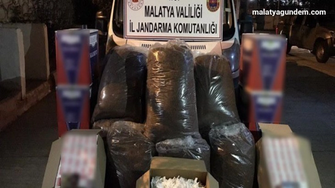 Kaçak tütün ve faturasız makaron ele geçirildi