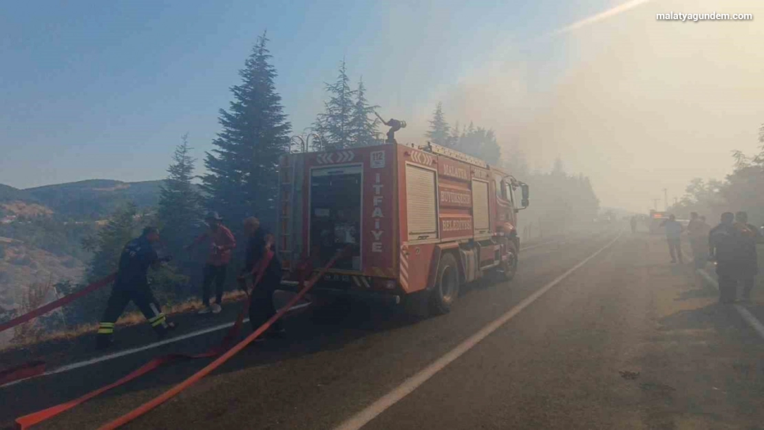 Malatya'daki orman yangınına havadan ve karadan müdahale sürüyor