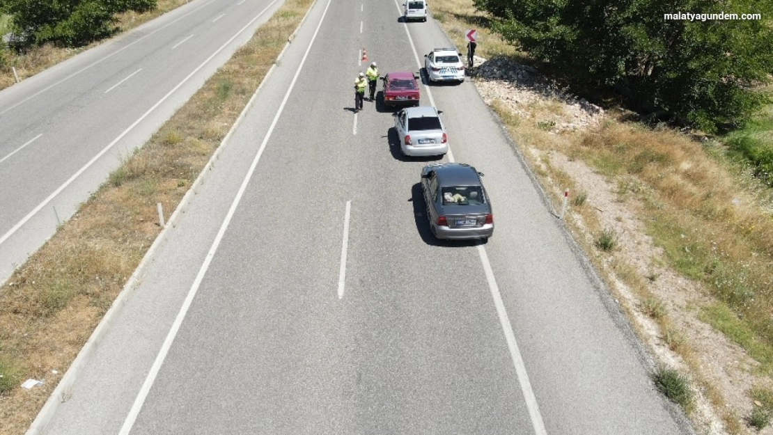 Malatya polisinden dronlu bayram denetimi