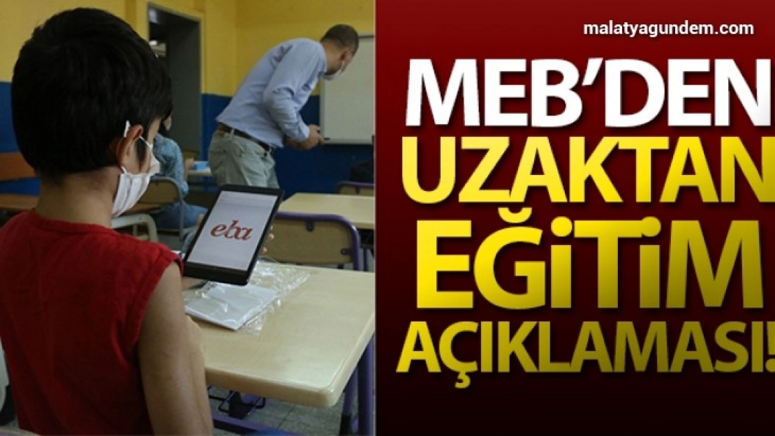 MEB'den uzaktan eğitim açıklaması