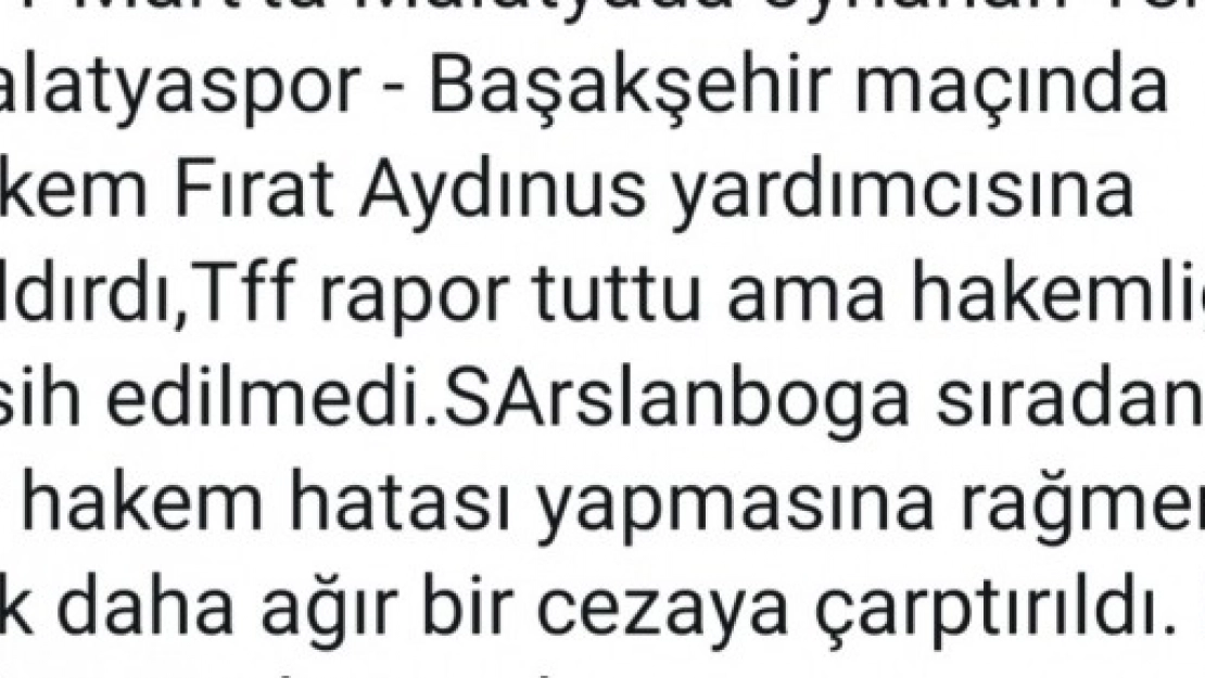 Milletvekili Fendoğlu'ndan Hakem Suat Arslanboğa'ya Destek