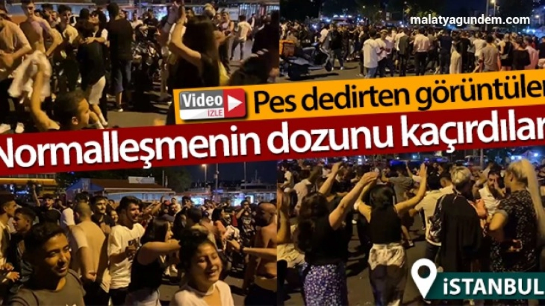 Normalleşmeyi abartan gençler, maskelerini çıkartıp dans etti