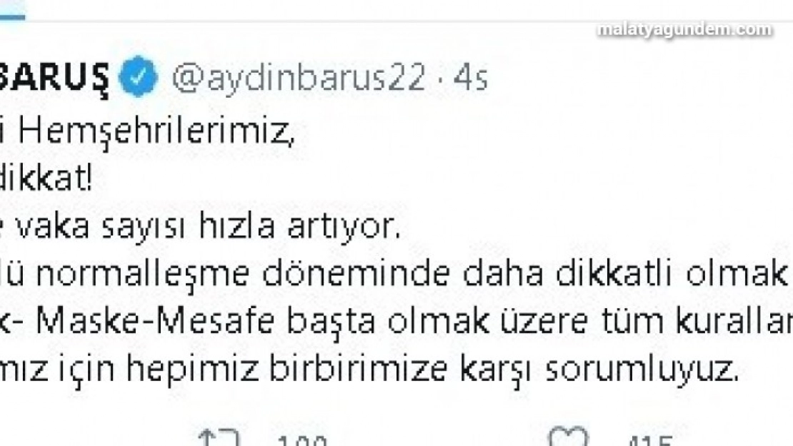Pandemide vaka sayısının arttığı Malatya'da uyarı
