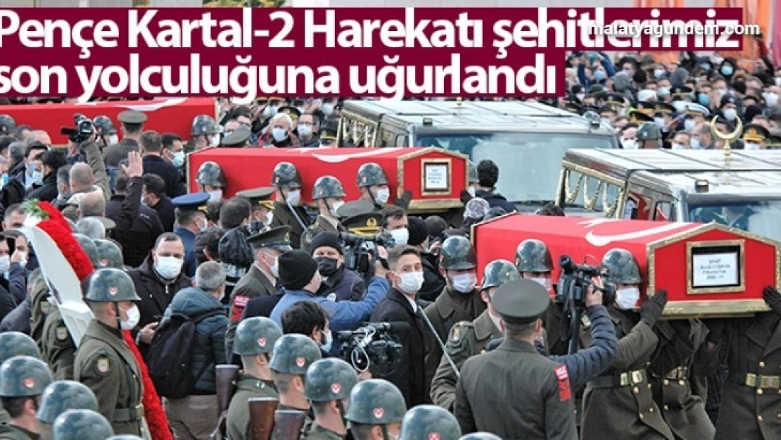Pençe Kartal-2 Harekatı şehitlerimiz Başkent'te son yolculuğuna uğurlandı