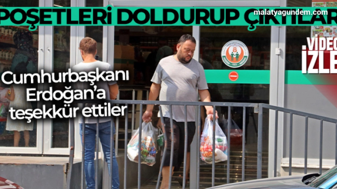 Poşetleri doldurup çıktılar, Cumhurbaşkanı Erdoğan'a teşekkür ettiler