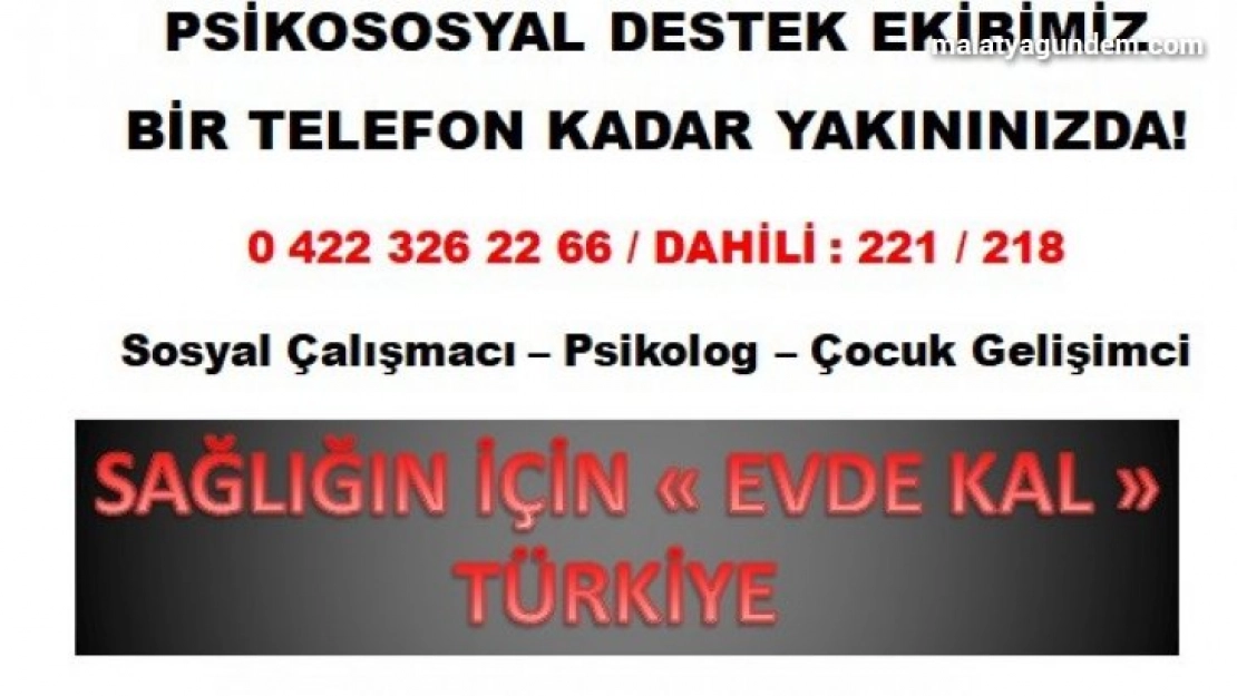 Psikososyal destek ekibi bir telefon kadar yakında