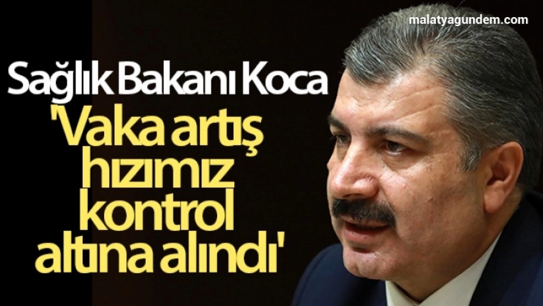 Sağlık Bakanı Koca: 'Vaka artış hızımız kontrol altına alındı'