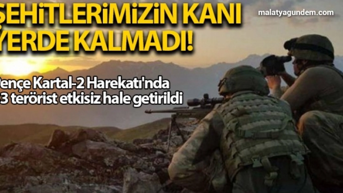 Şehitlerimizin kanı yerde kalmadı! Pençe Kartal-2 Harekatı'nda 33 terörist etkisiz hale getirildi