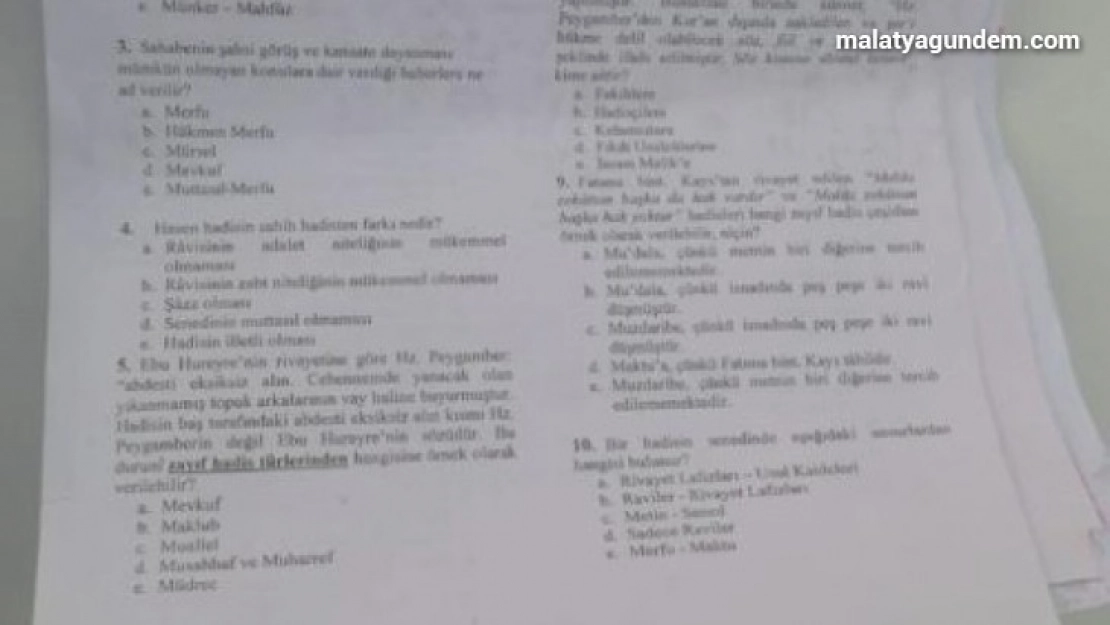 Sınav kağıtları heyecanlandırdı