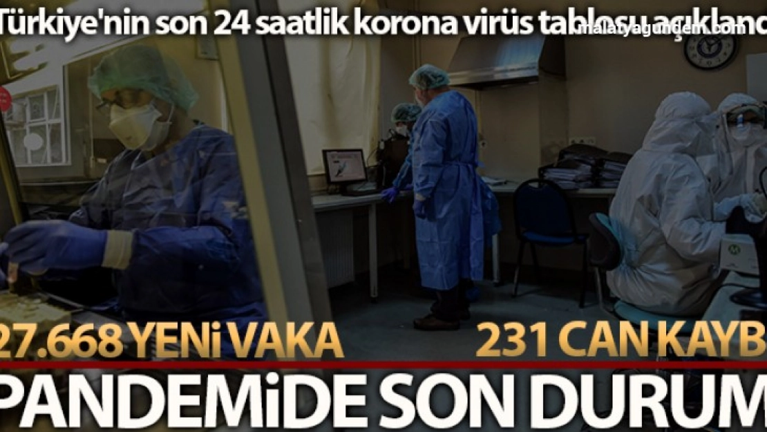 Son 24 saatte korona virüsten 231 kişi hayatını kaybetti