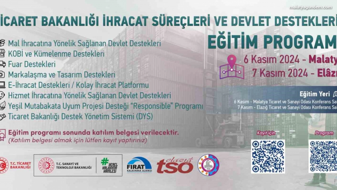 Ticaret Bakanlığı ihracat süreçleri ve devlet destekleri eğitim programı başlıyor