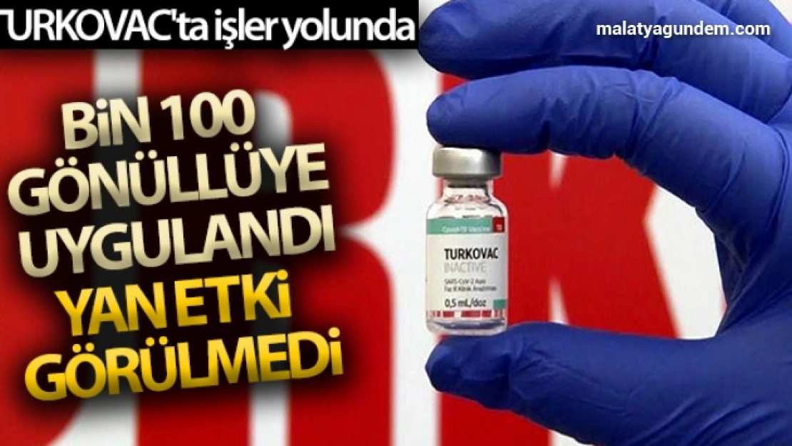 TURKOVAC'ta işler yolunda bin 100 gönüllüye uygulandı, yan etki görülmedi