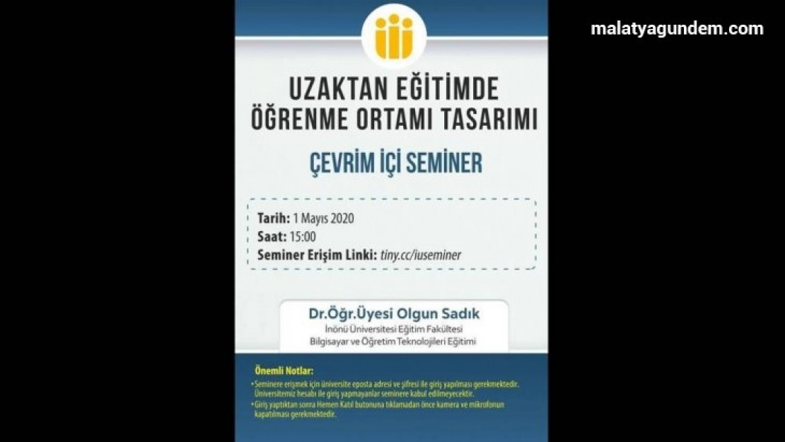 Uzaktan eğitimde çevrimiçi seminer
