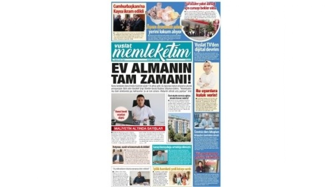 Vuslat Gazetesinden 'Memleketim' Eki