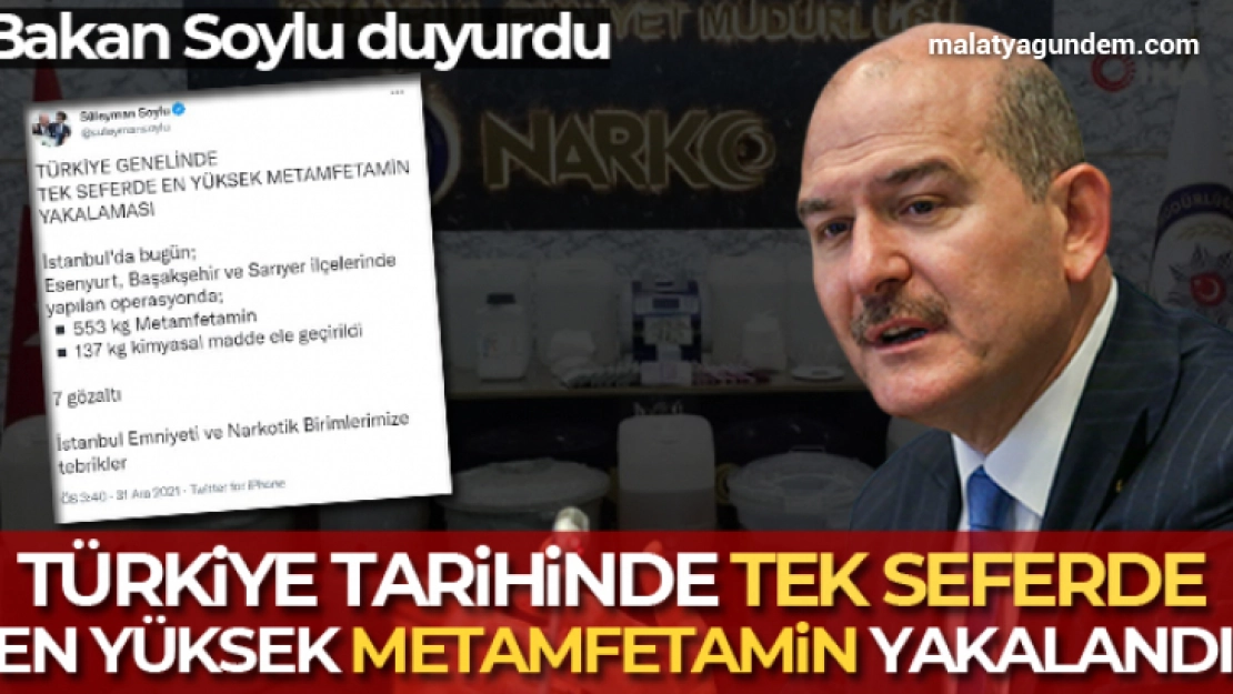 Yarım tonun üzerinde metamfetamin ele geçirildi