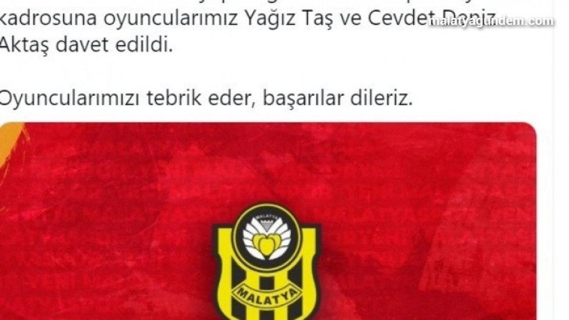 Yeni Malatyasporlu genç futbolculara milli davet