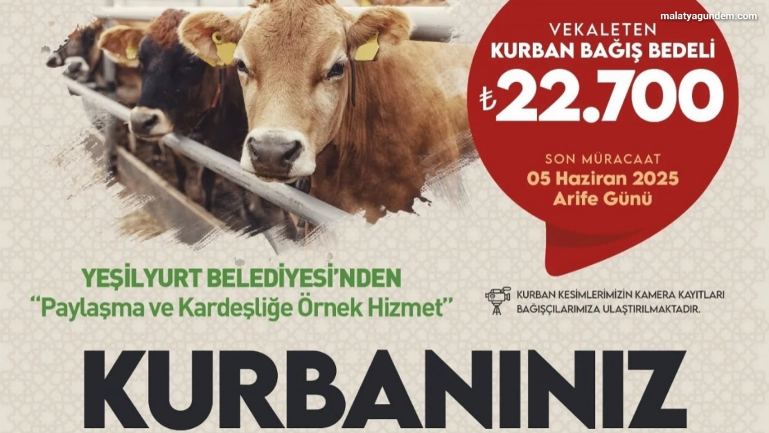Yeşilyurt Belediyesi'nden kurban bağışı hizmeti