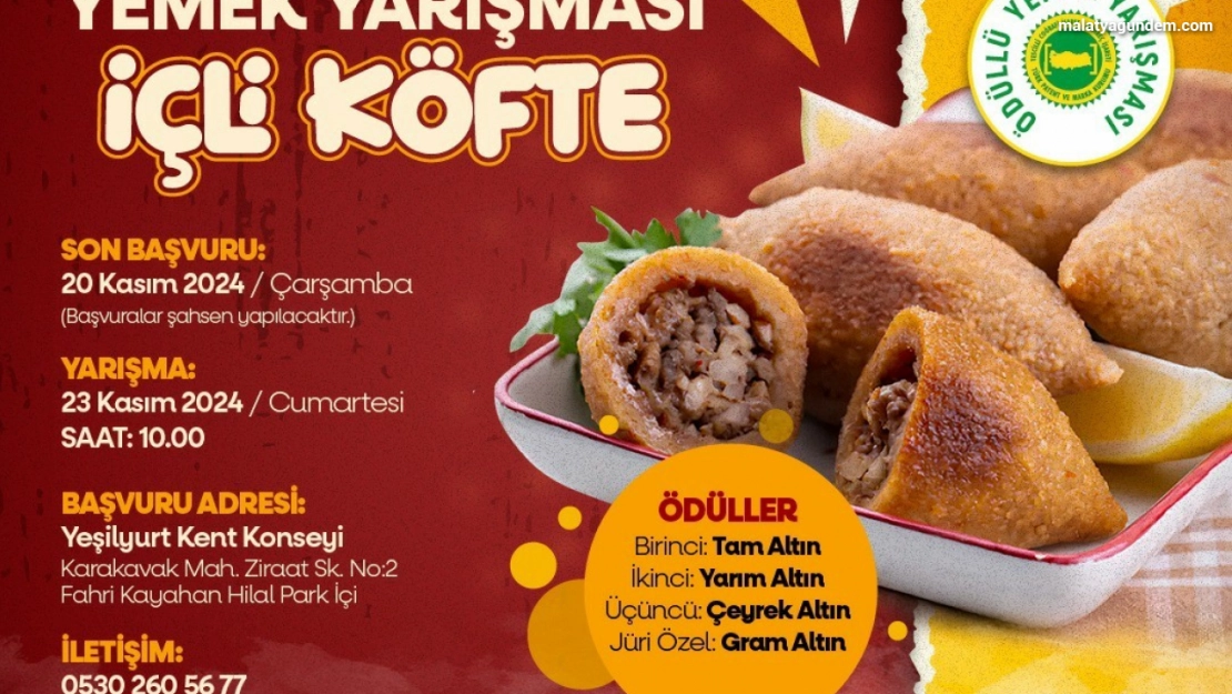 Yeşilyurt'ta  içli köfte yemek yarışması