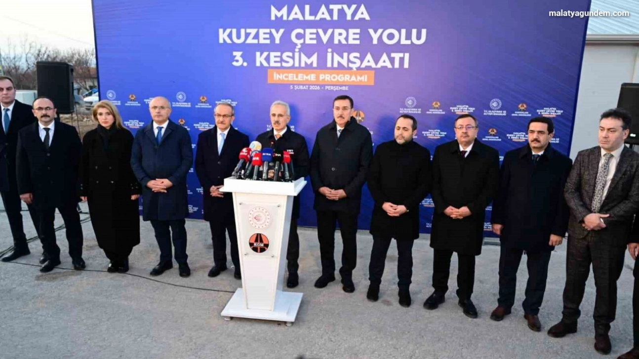 Ulaştırma ve Altyapı Bakanı Uraloğlu, Malatya Kuzey Çevre Yolu şantiyesinde inceleme yaptı